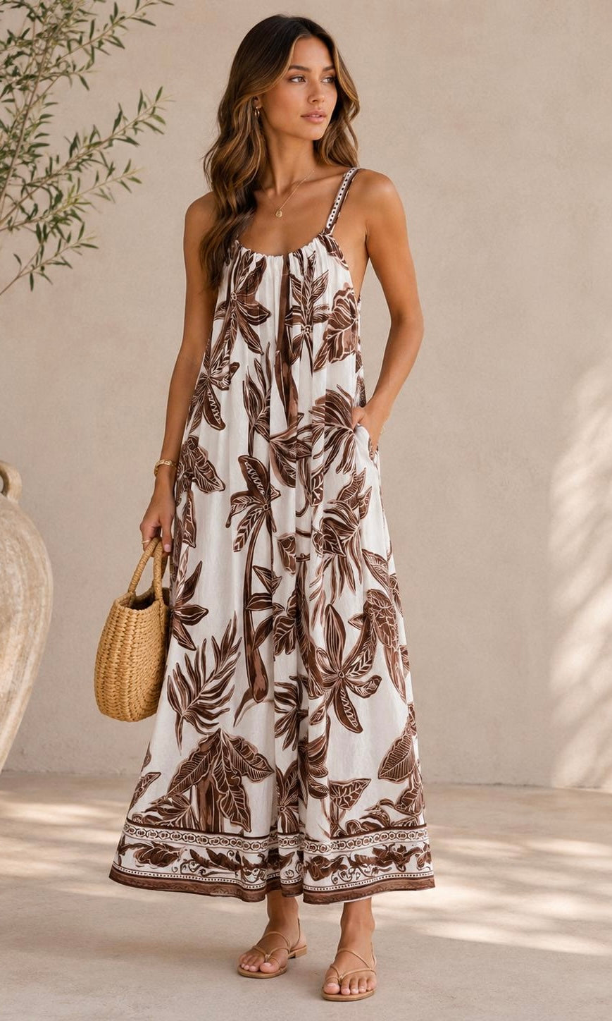 Palm Tie Back Dress