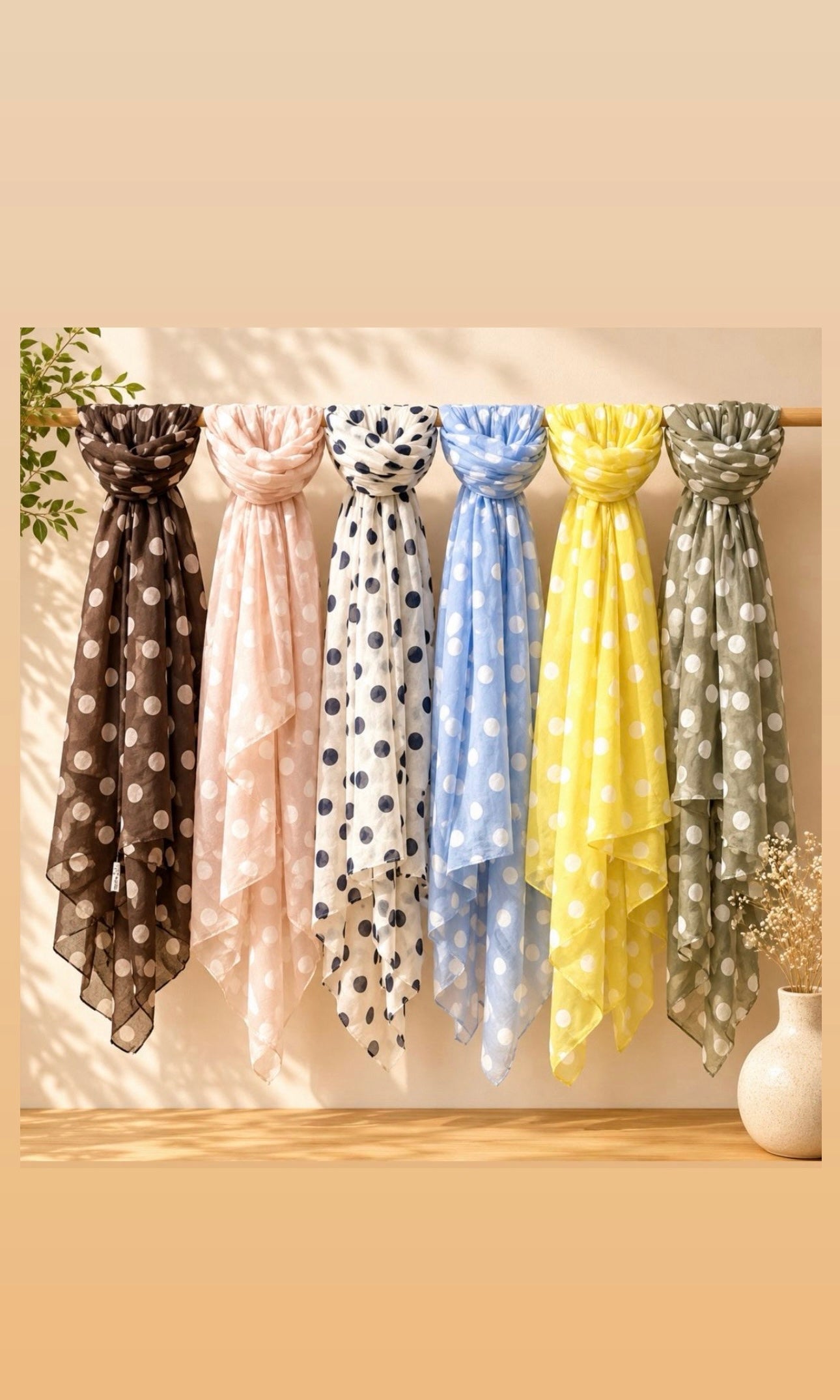 Italian Polka Dot Scarf (Cotton & Silk)