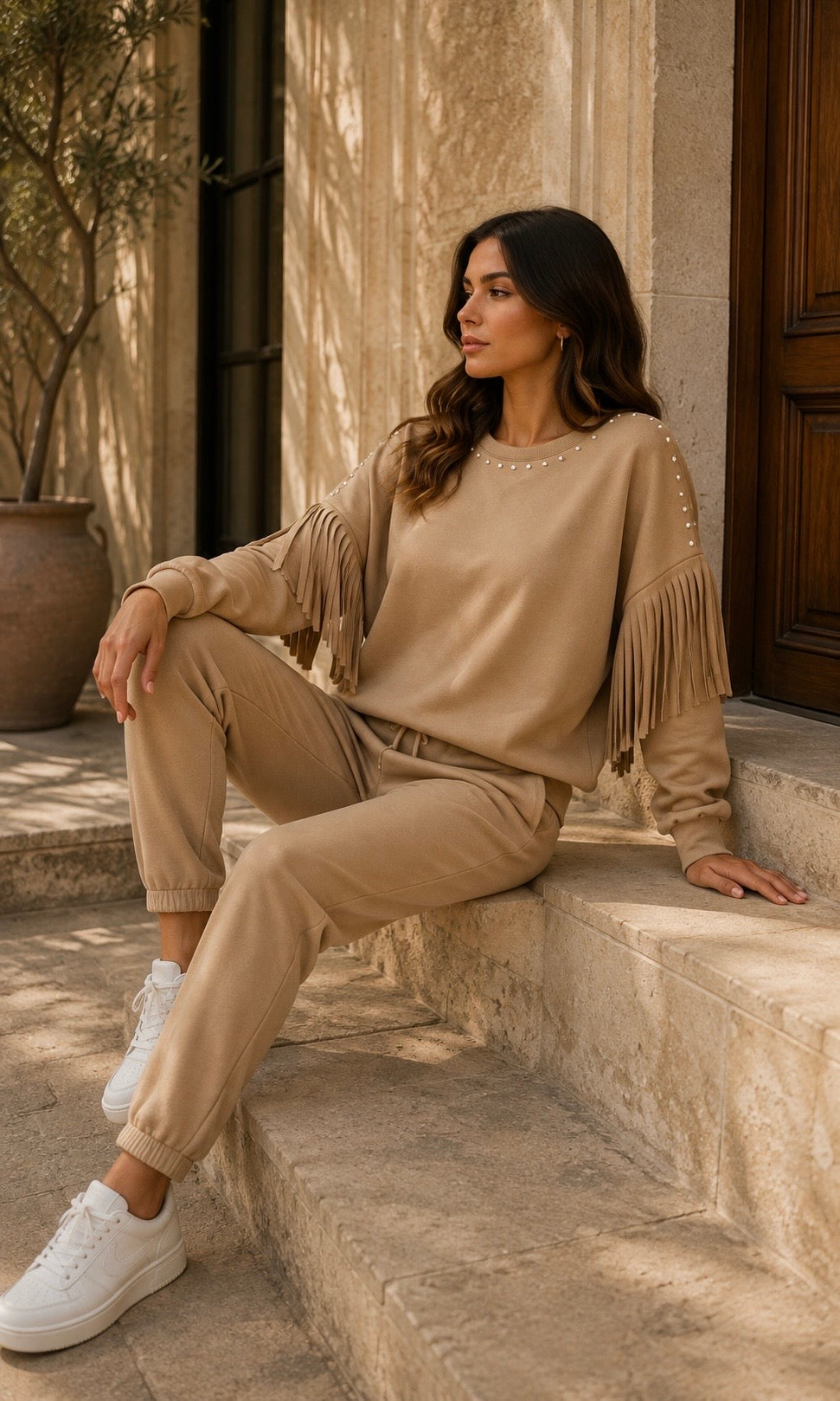 Bobbi Stud/fringe lounge set