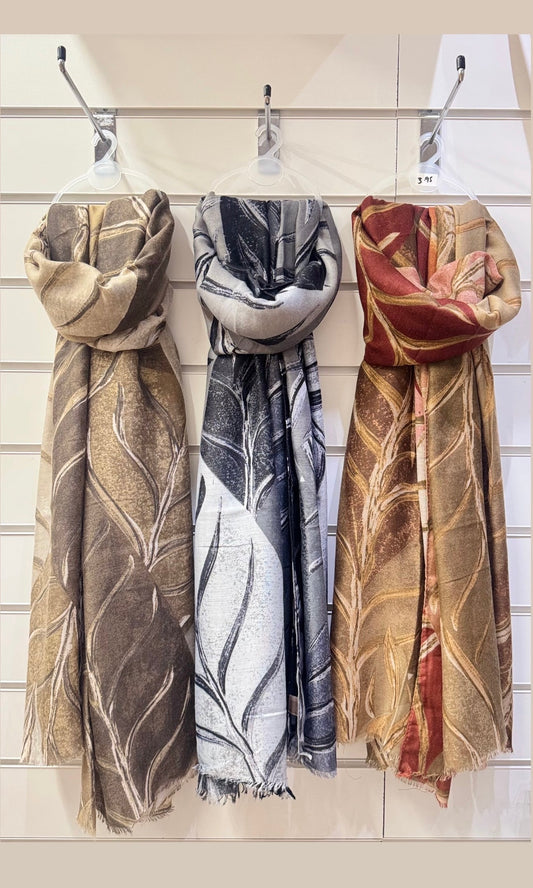 Branch print scarf