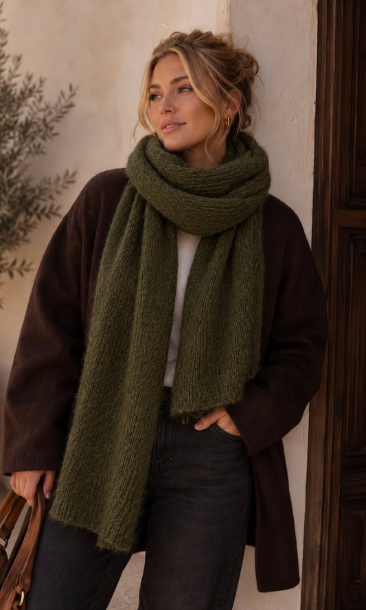 Soft cosy knit scarf