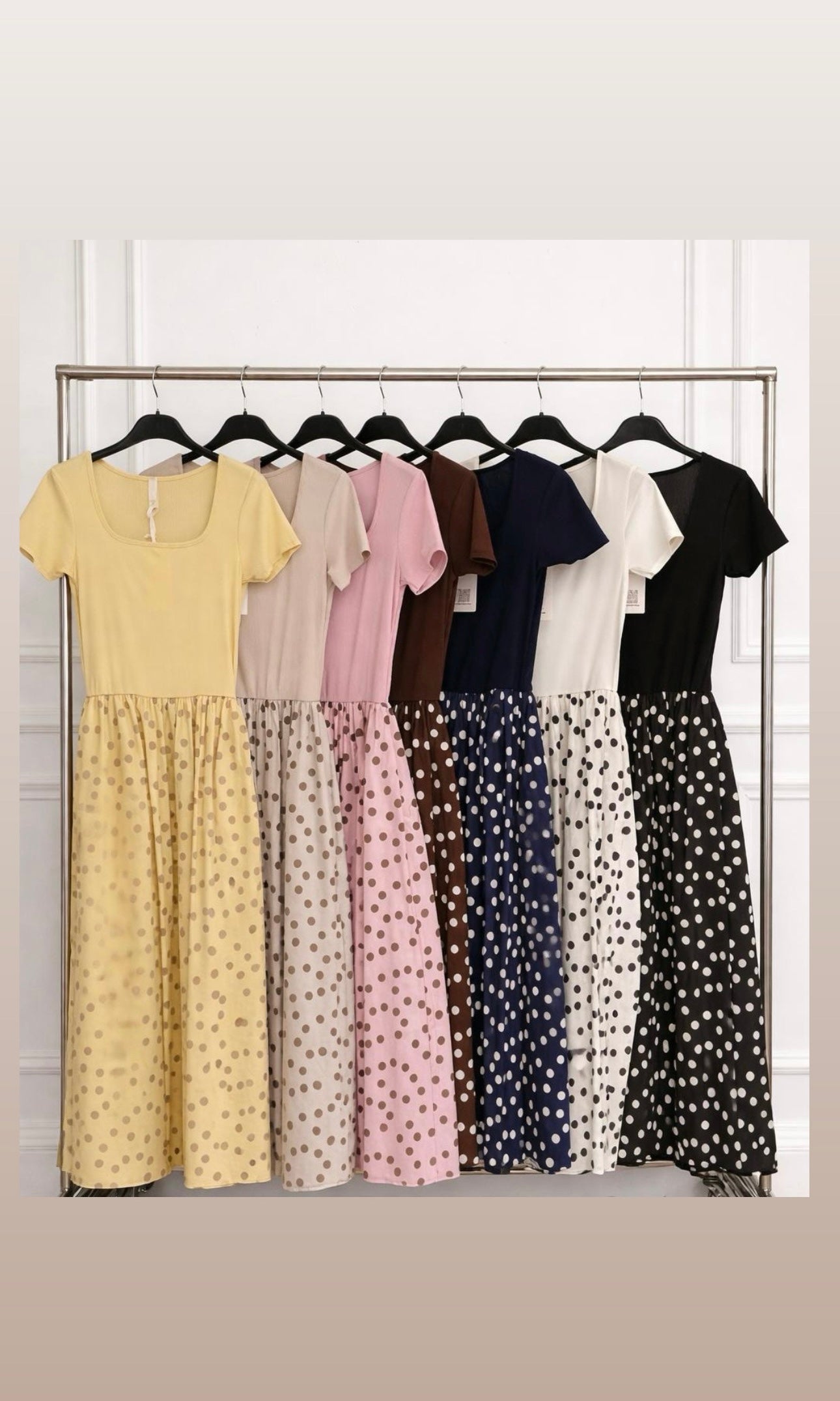 Wholesale Phoebe Ribbed Polka Dot Dress for Boutique Retailers - Catwalk style wholesale