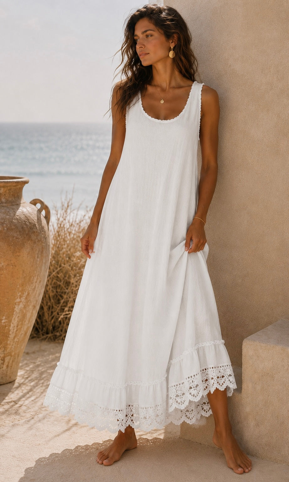 Sasha raw edge maxi dress