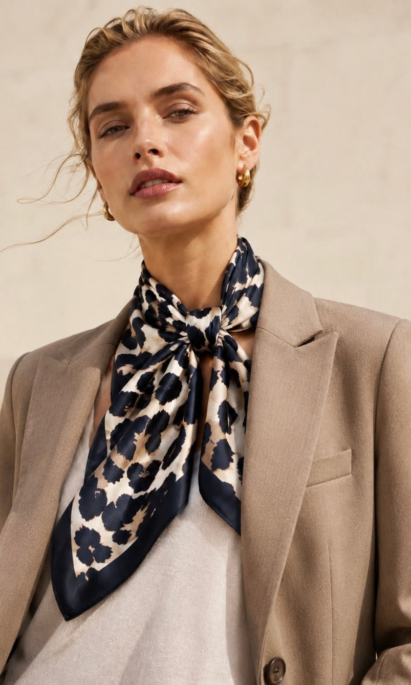 Leopard Silk Neck Scarf