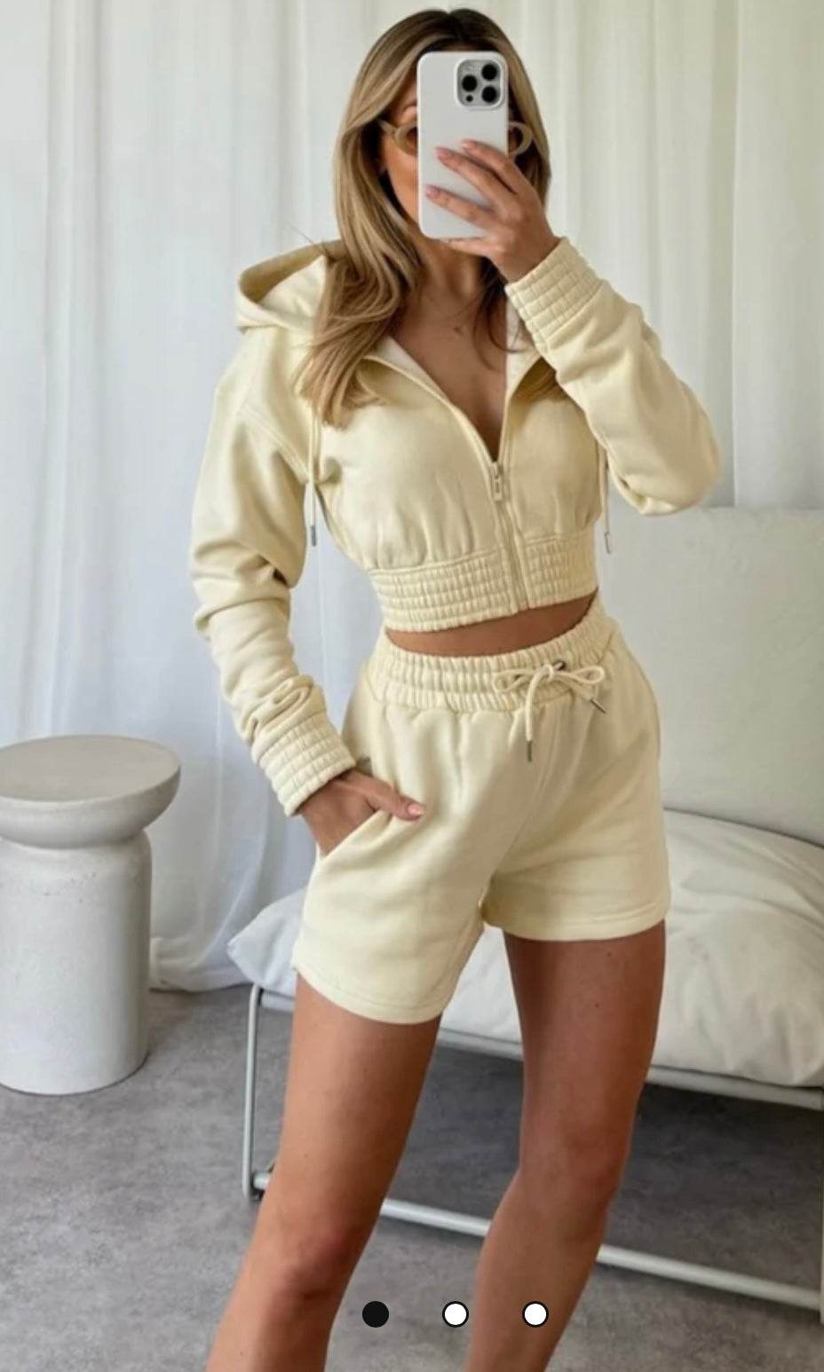 Crop Zip Short set 1886