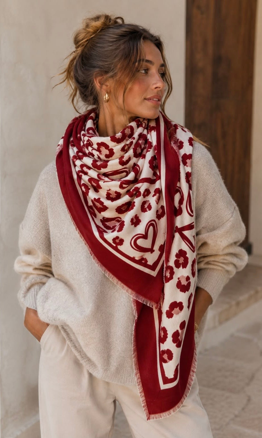 Cashmere Blend Heart Scarf