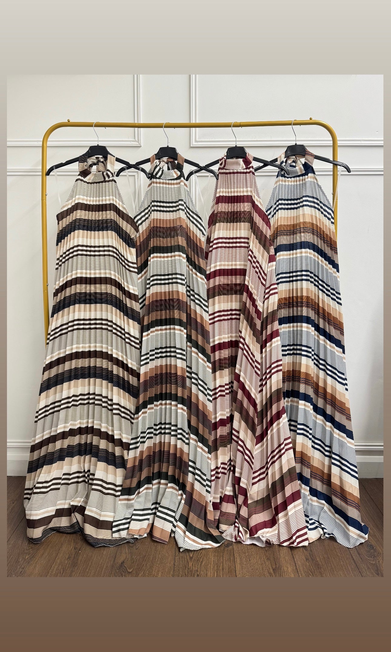 Wholesale Simone Stripe Halter Maxi for Boutique Retailers - Catwalk style wholesale