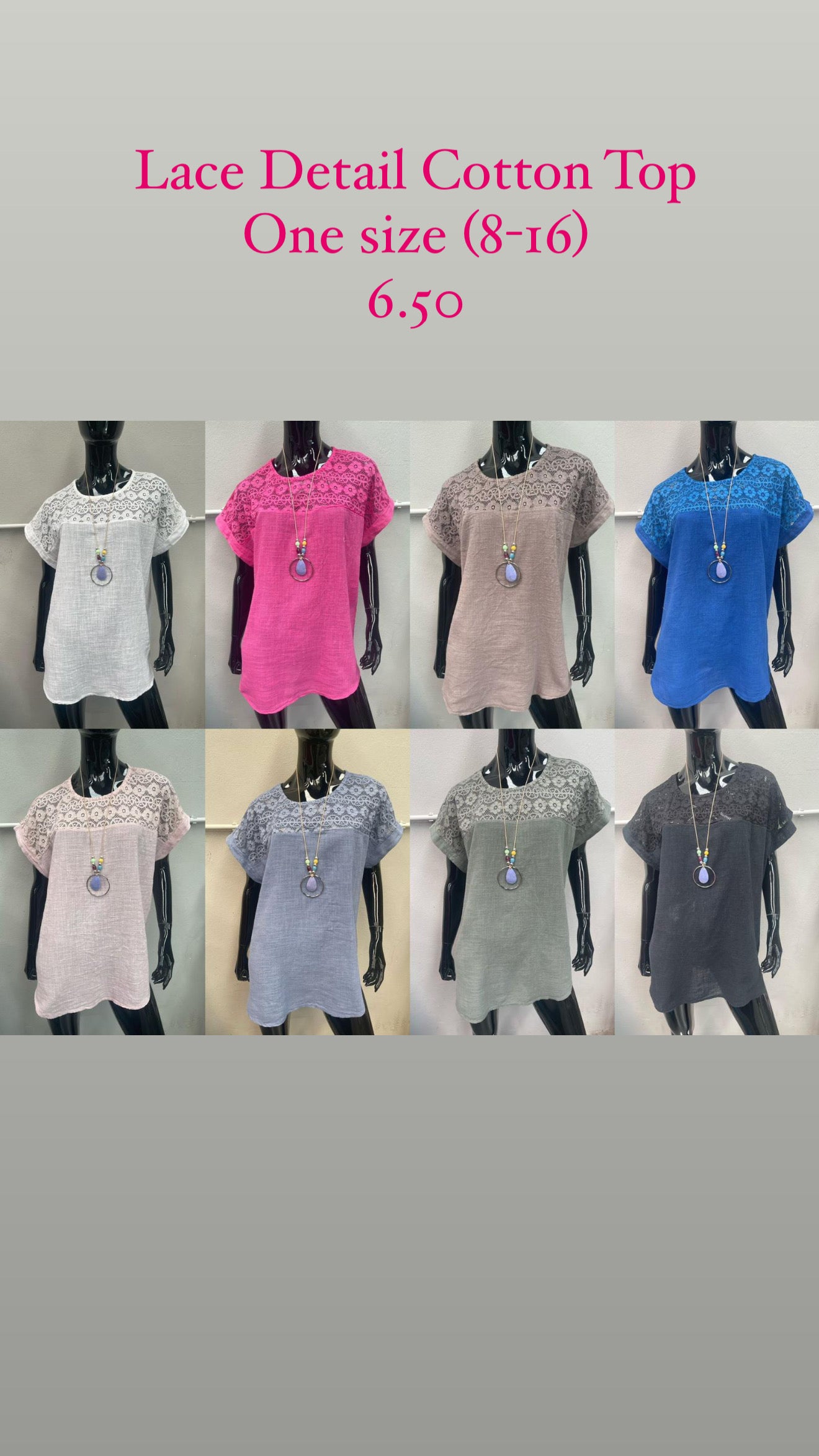 Lace Shoulder Cotton Top