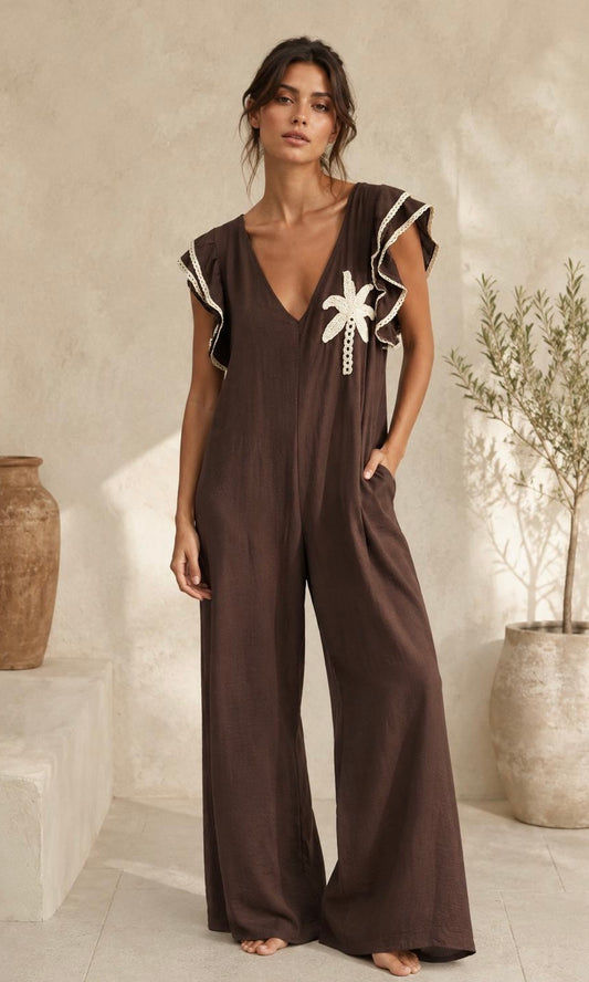 Poppy Palm Romper