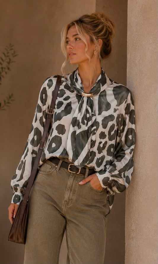 Rhianna Print Scarf Top