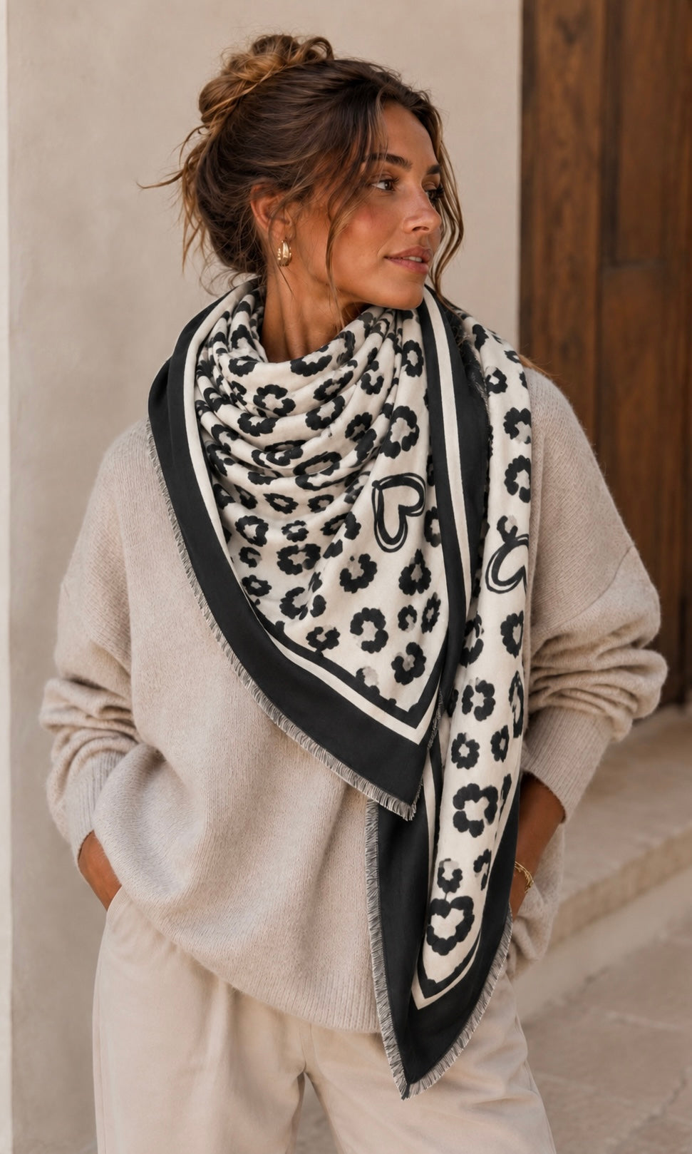 Cashmere Blend Heart Scarf
