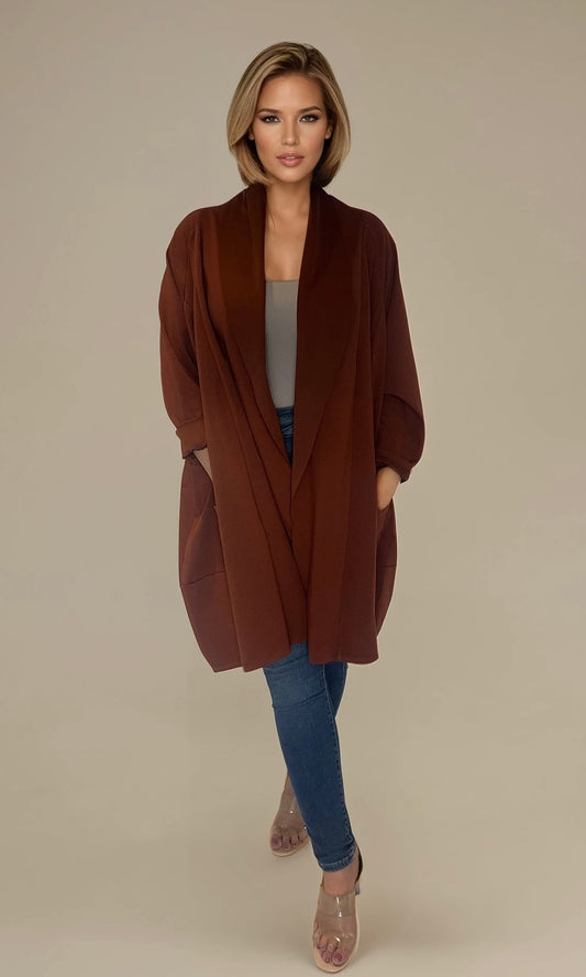 Ariana waterfall jacket (light scuba material)