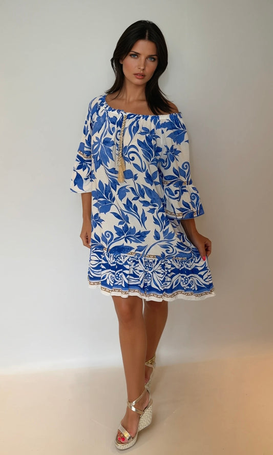 Ebony Print bardot Dress