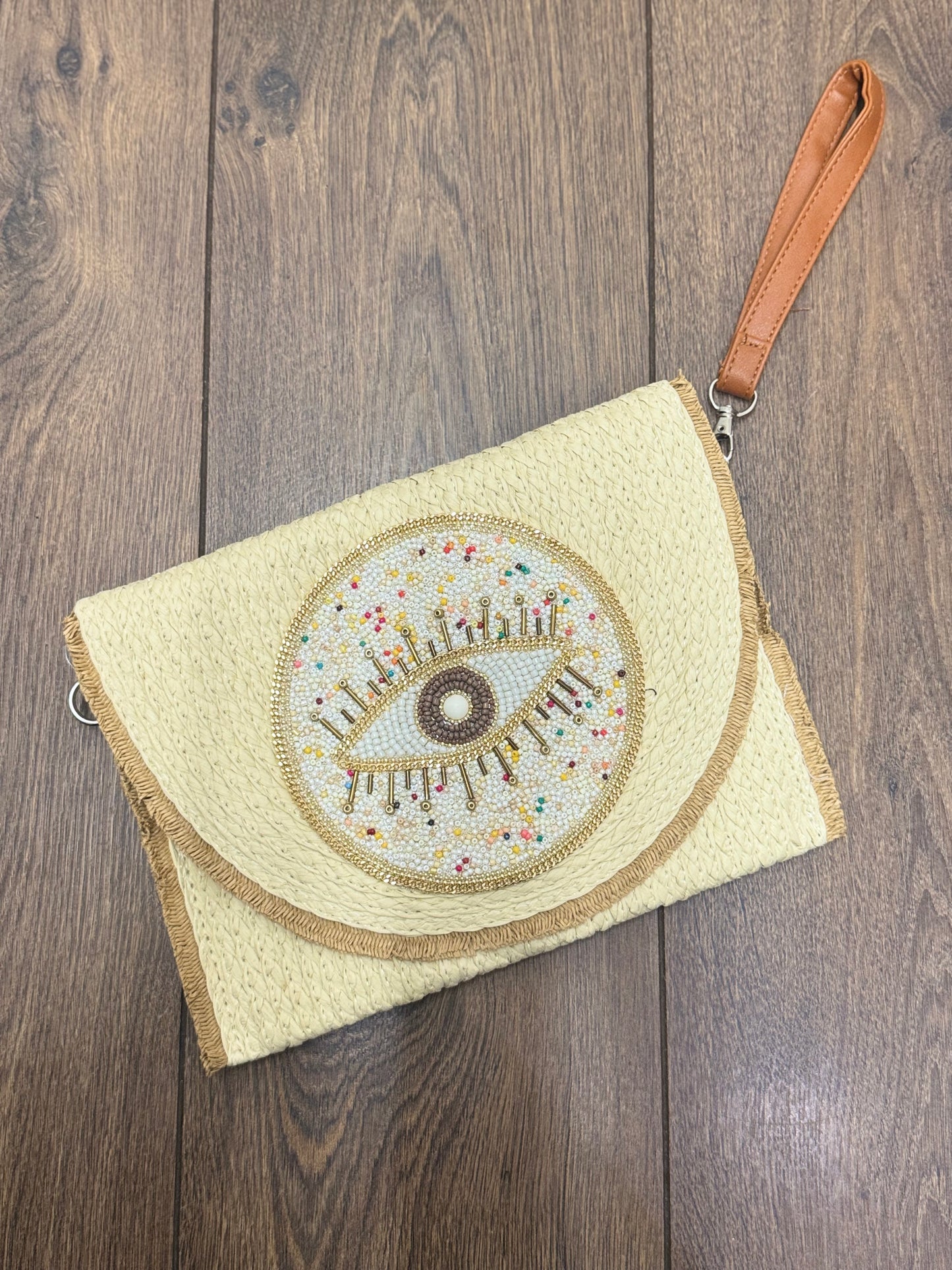 Beaded Eye Clutch Bag