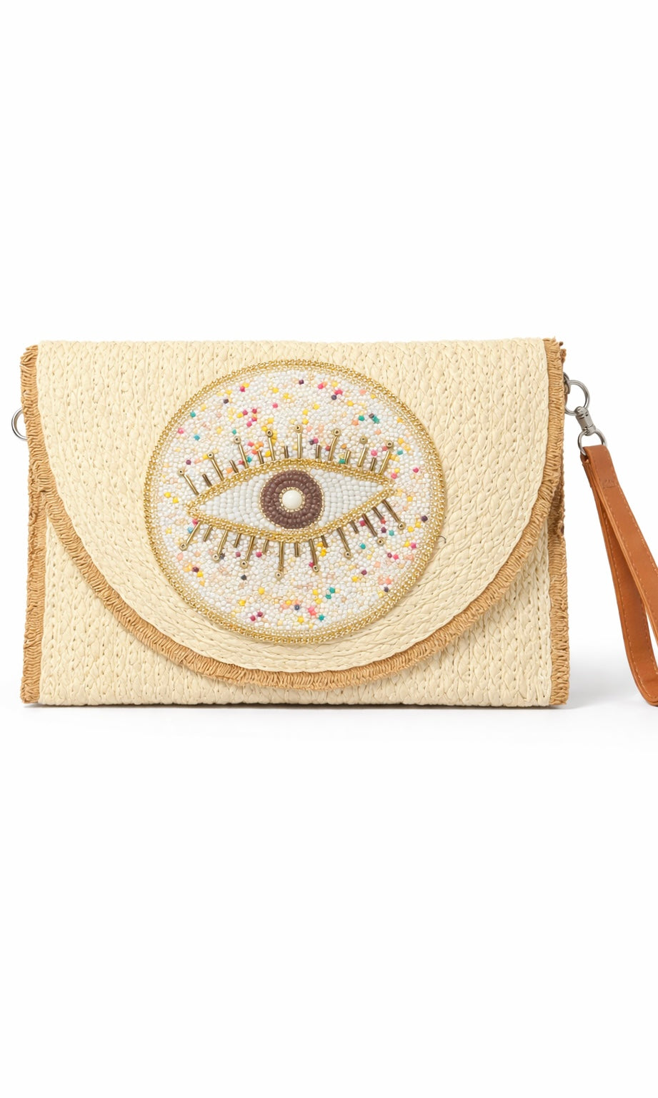 Beaded Eye Clutch Bag