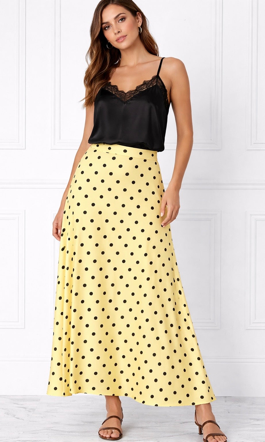 Wholesale Viviane Polka dot satin skirt for Boutique Retailers - Catwalk style wholesale