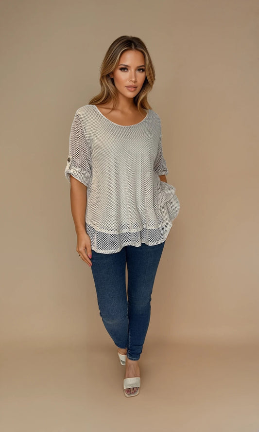 Rocky mesh layered top