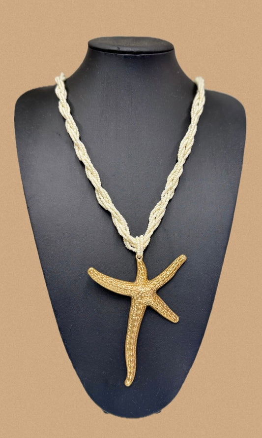Starfish long necklace