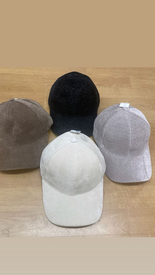 Cord with shimmer of lurex Baseball cap