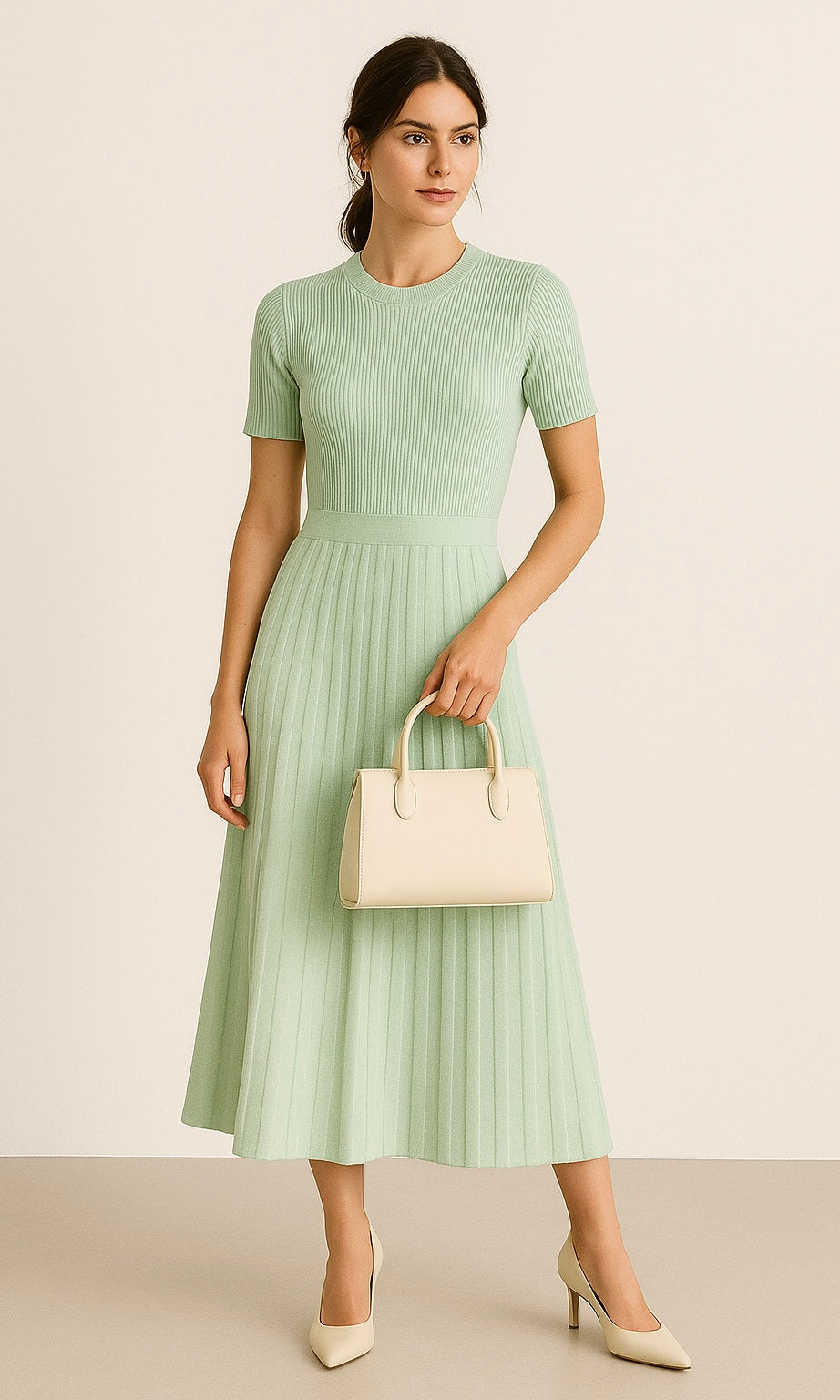 Wholesale Mia Knitted Pleat Dress for Boutique Retailers - Catwalk style wholesale