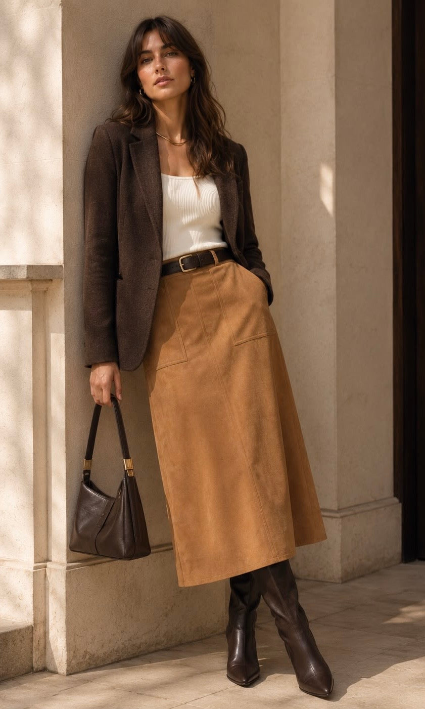 Rita Suedette Pocket Skirt