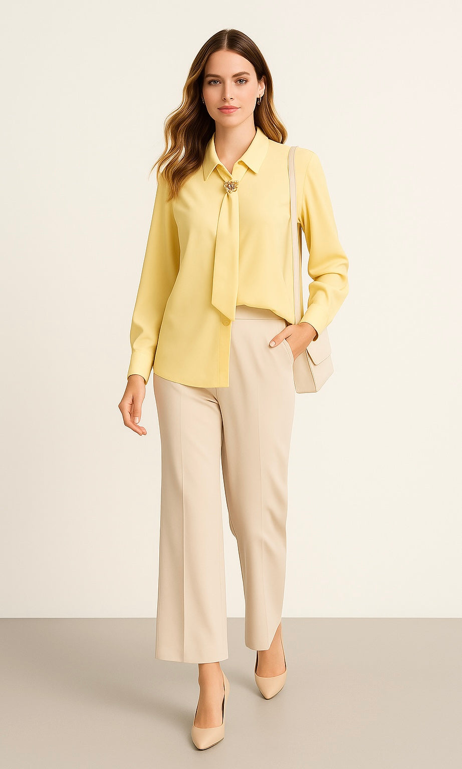 Lily Scarf Button Shirt