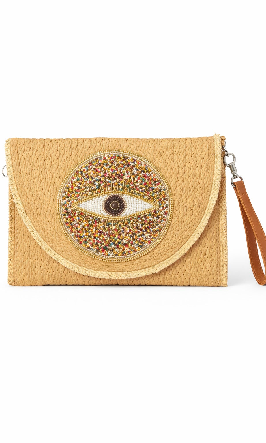 Beaded Eye Clutch Bag