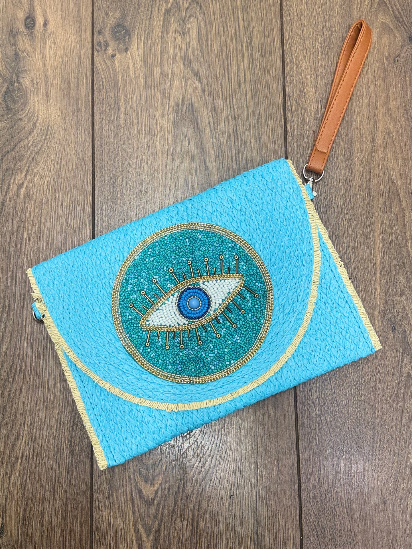 Beaded Eye Clutch Bag