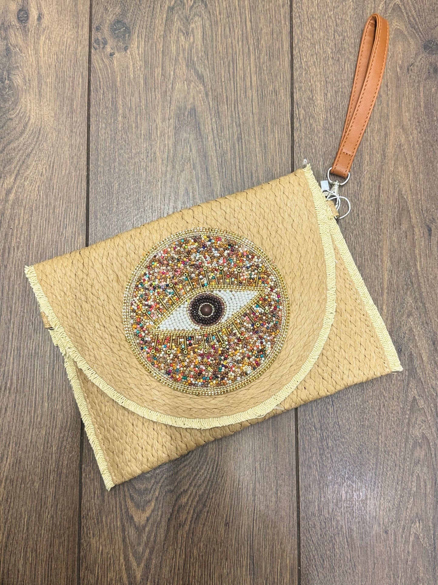 Beaded Eye Clutch Bag