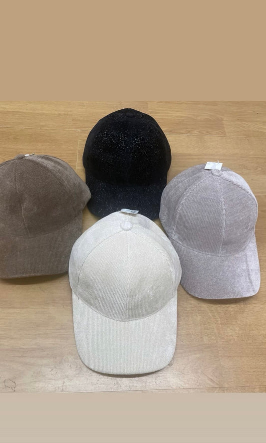 Cord with shimmer of lurex Baseball cap