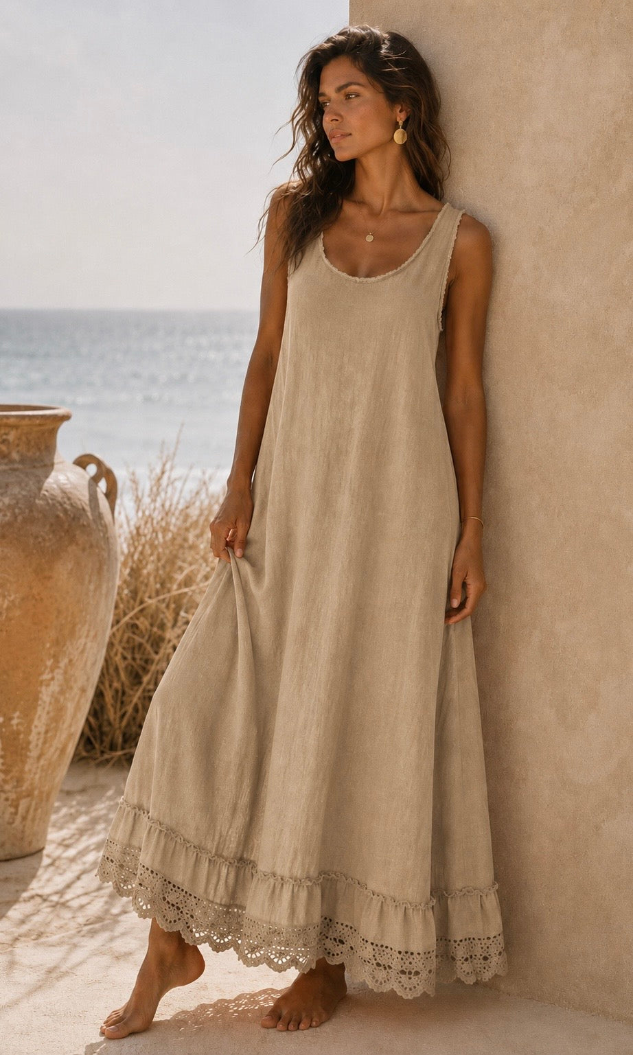 Sasha raw edge maxi dress