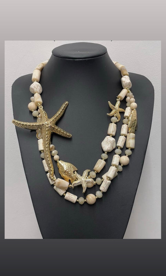 Starfish pebble necklace