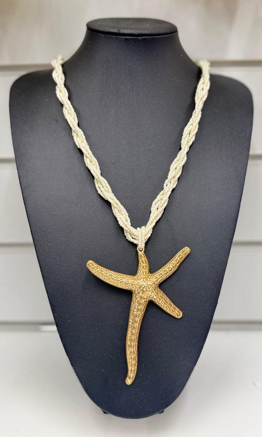 Starfish long necklace