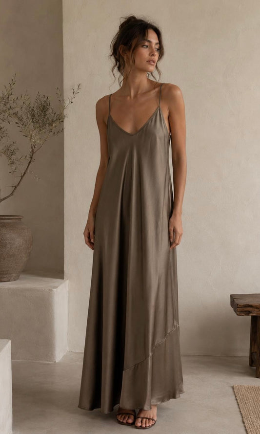 Lily satin feel maxi dress