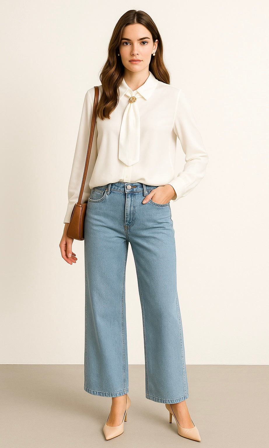 Lily Scarf Button Shirt