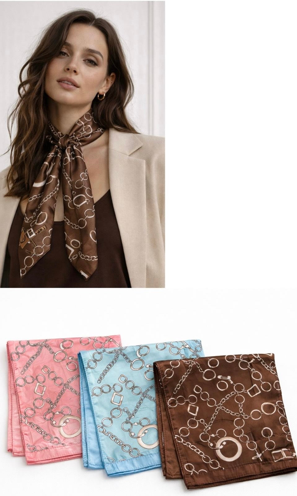 Wholesale Chain Print Neck Scarf for Boutique Retailers - Catwalk style wholesale