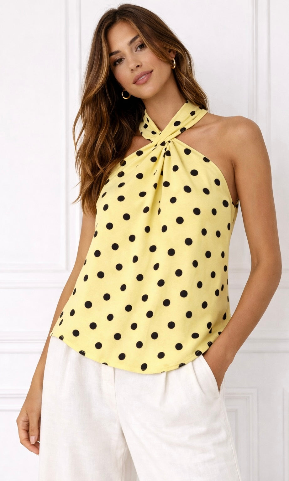 Wholesale Georgina polka dot twist top for Boutique Retailers - Catwalk style wholesale