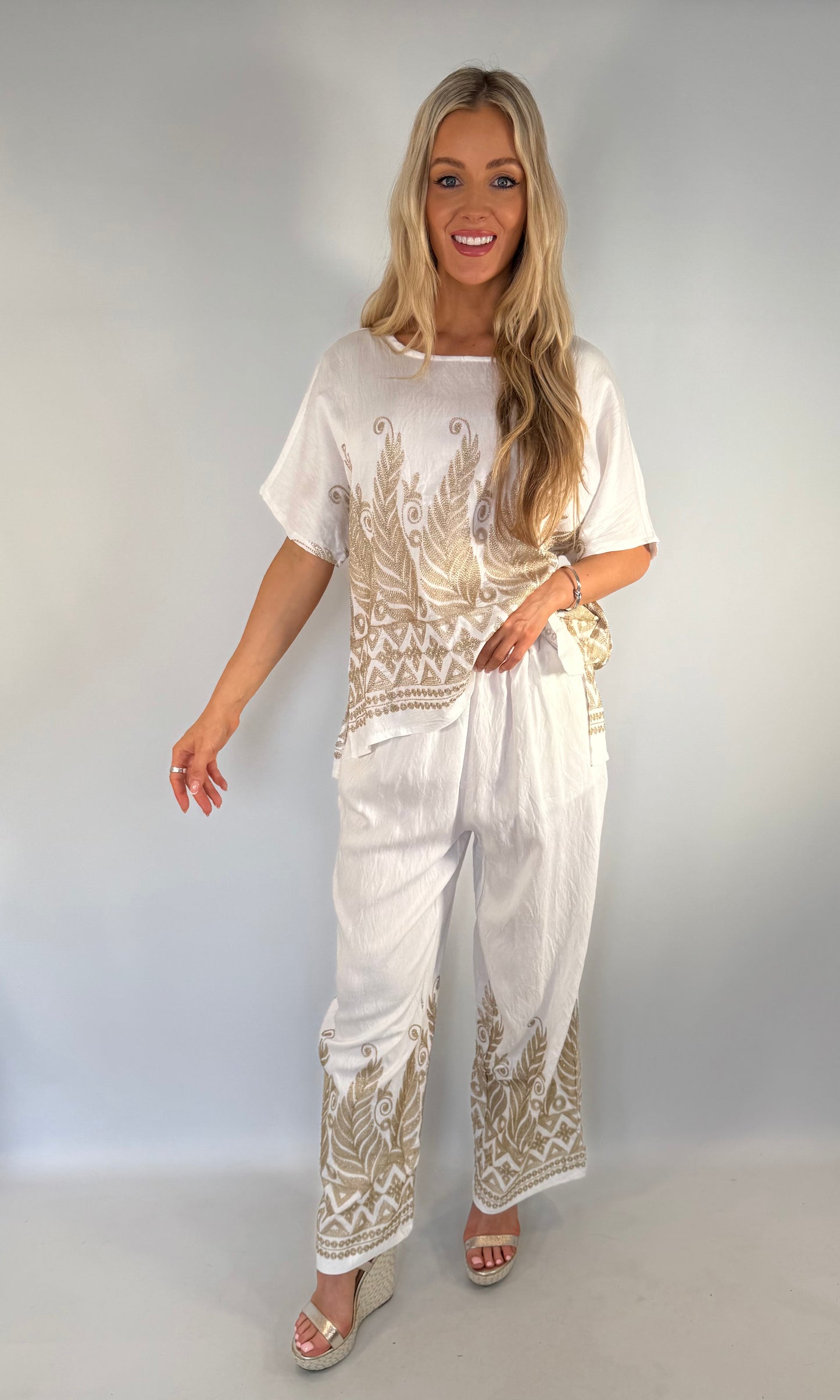 Zara Gold Embroidered co-ord