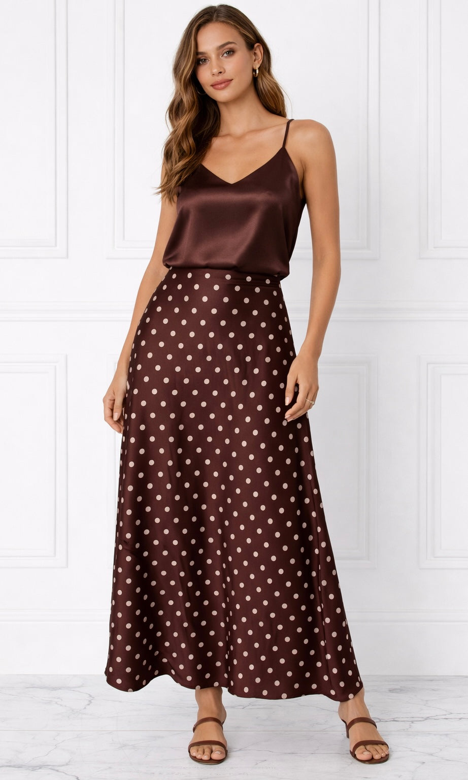 Wholesale Viviane Polka dot satin skirt for Boutique Retailers - Catwalk style wholesale