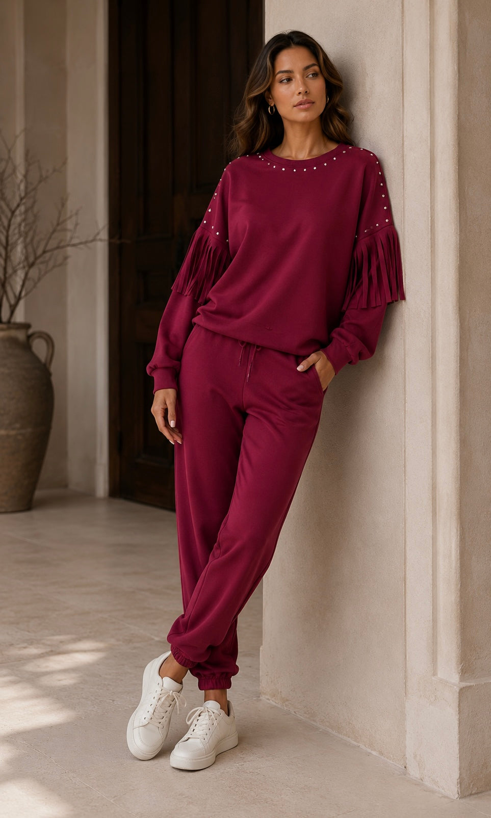 Bobbi Stud/fringe lounge set