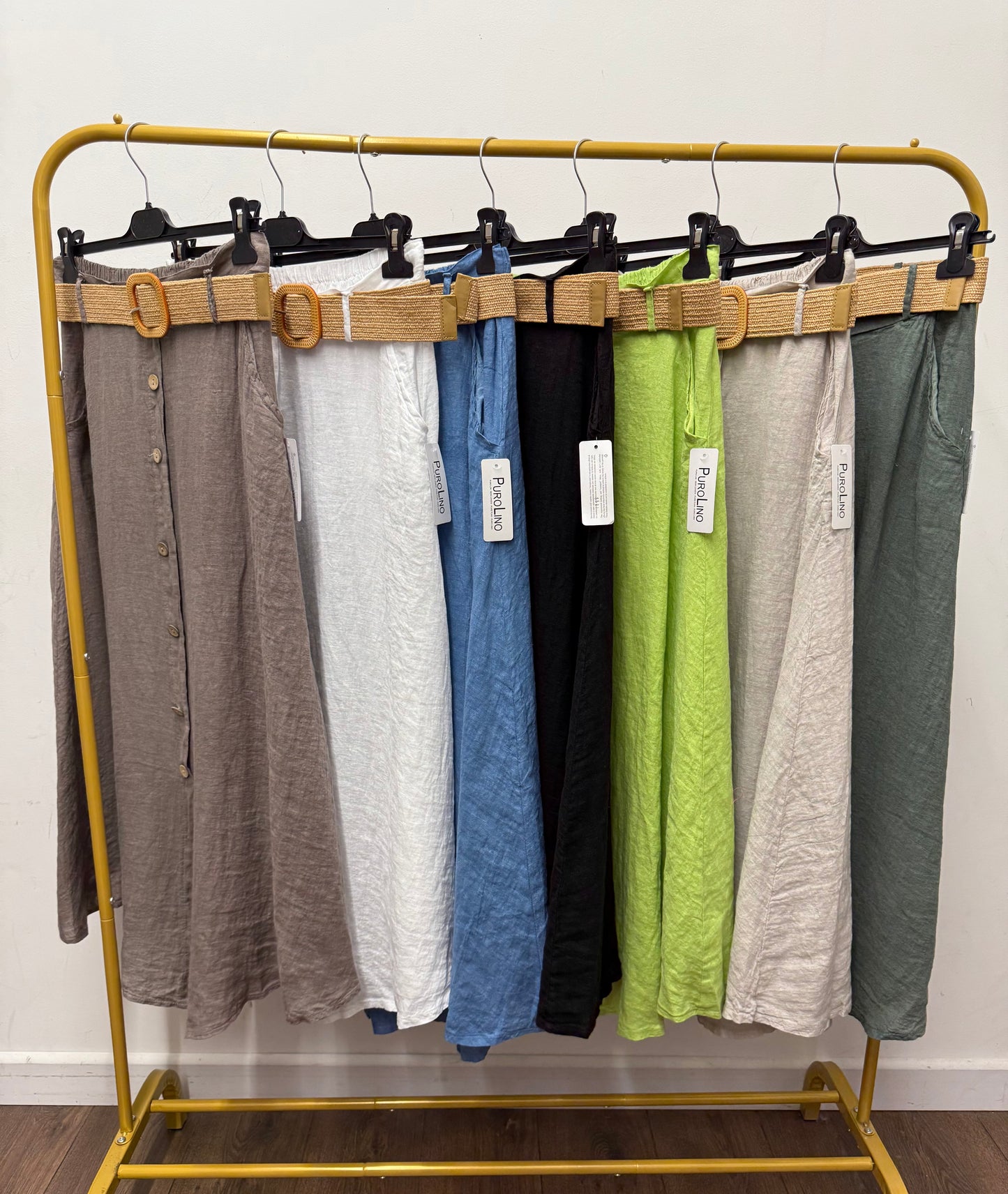 Linen Button Skirt