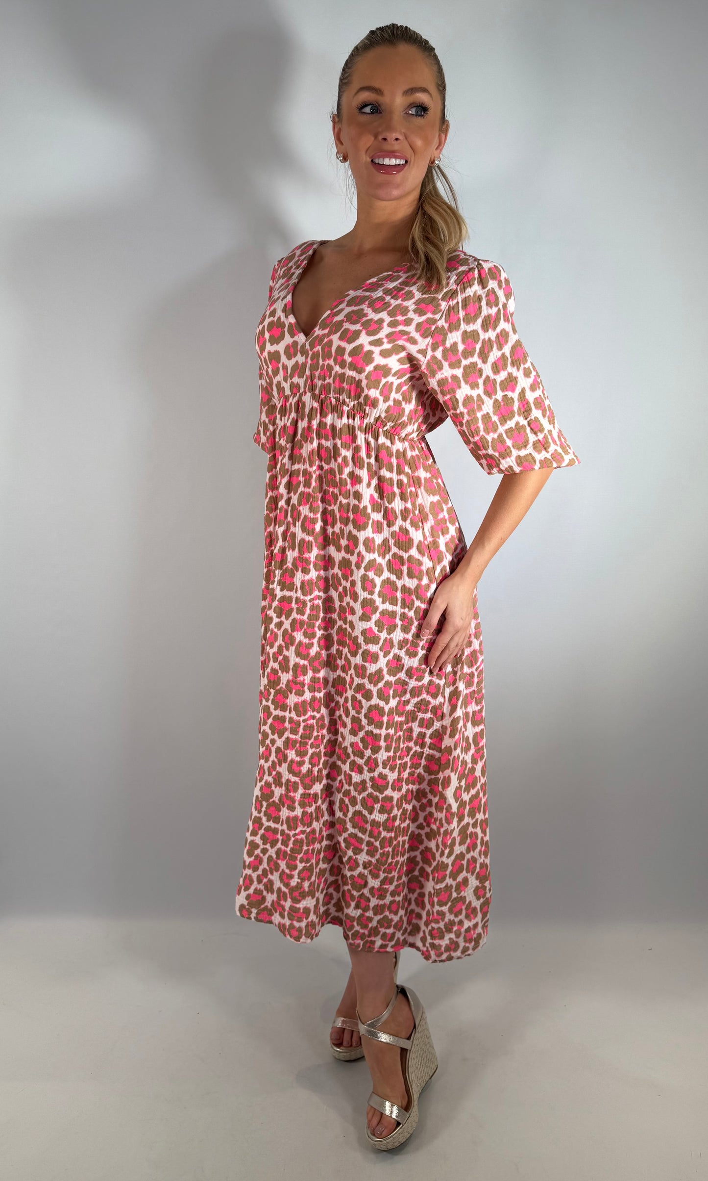 Leopard V Front & Back Dress