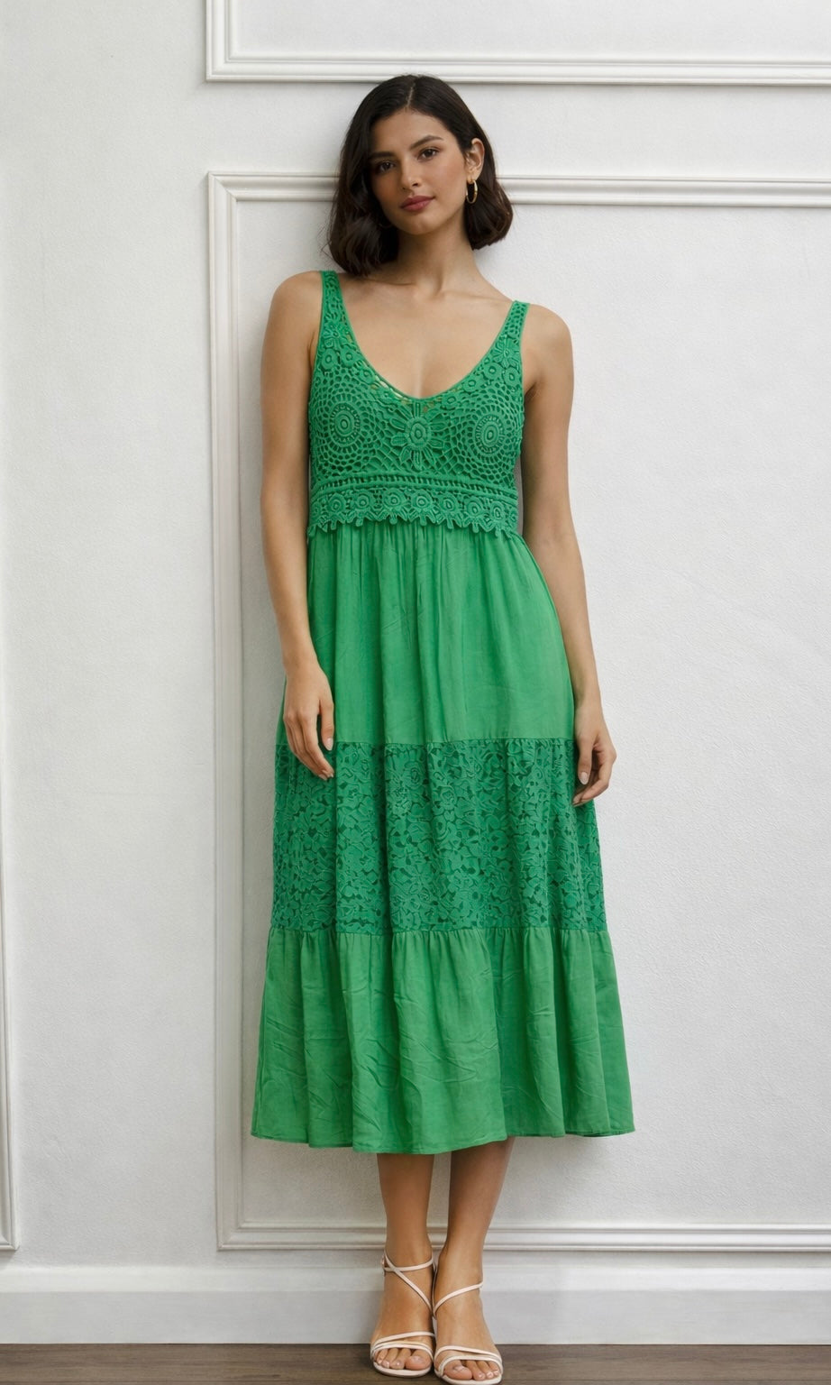 Wholesale Lucia tiered lace panel Dress for Boutique Retailers - Catwalk style wholesale