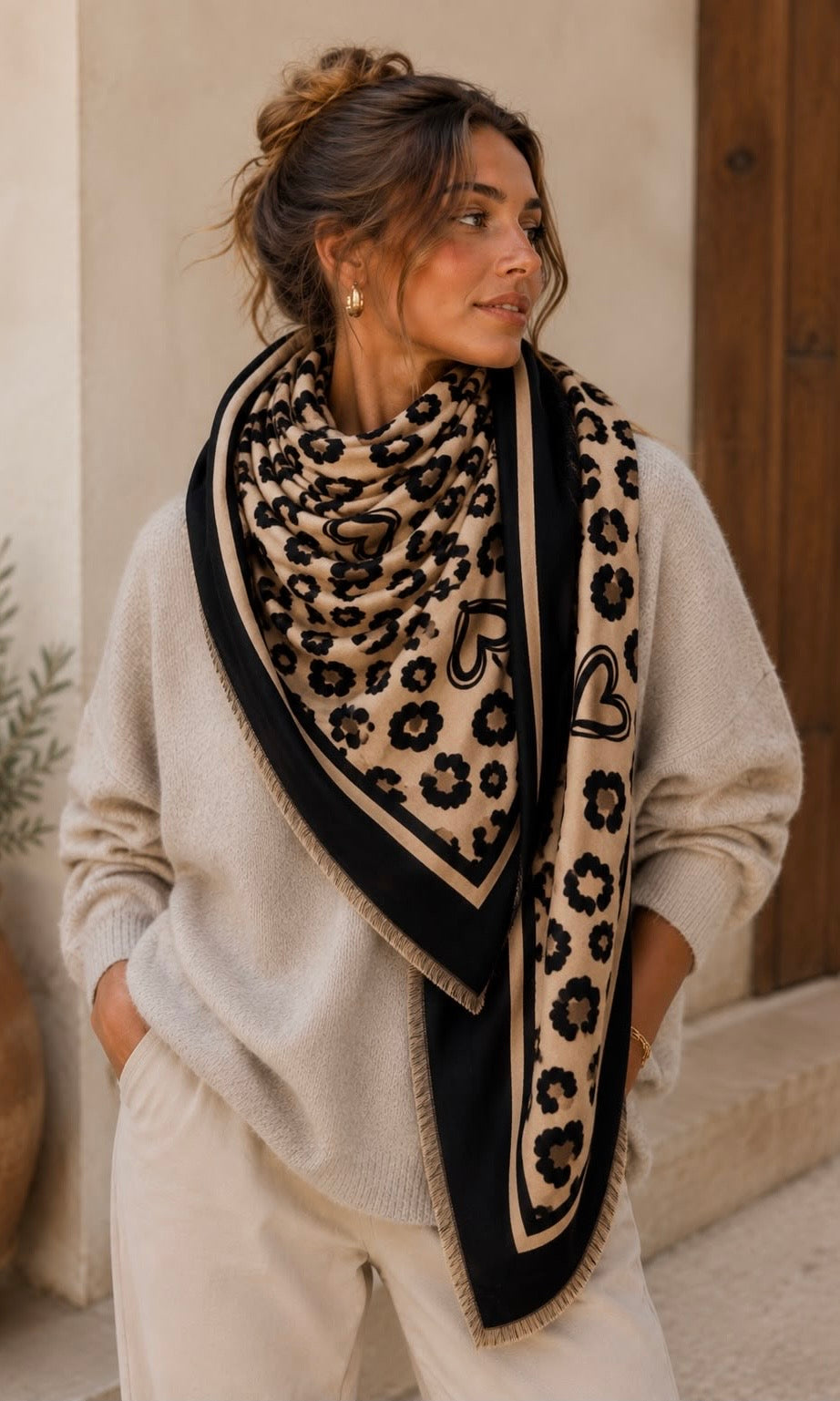 Cashmere Blend Heart Scarf