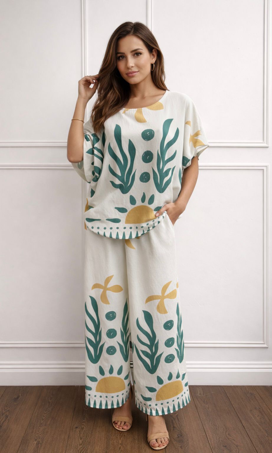 Wholesale Ocean Print Co-ord for Boutique Retailers - Catwalk style wholesale