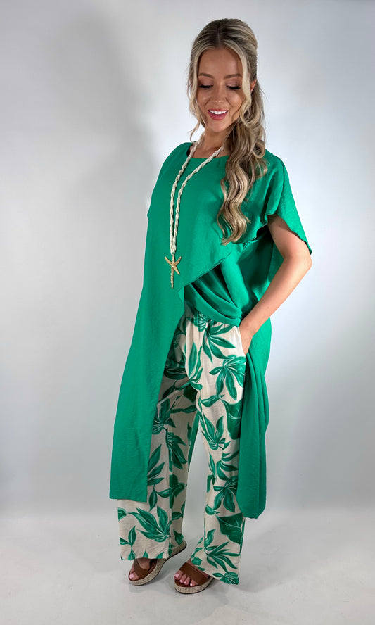 Longline Printed Cross Over Co-ord