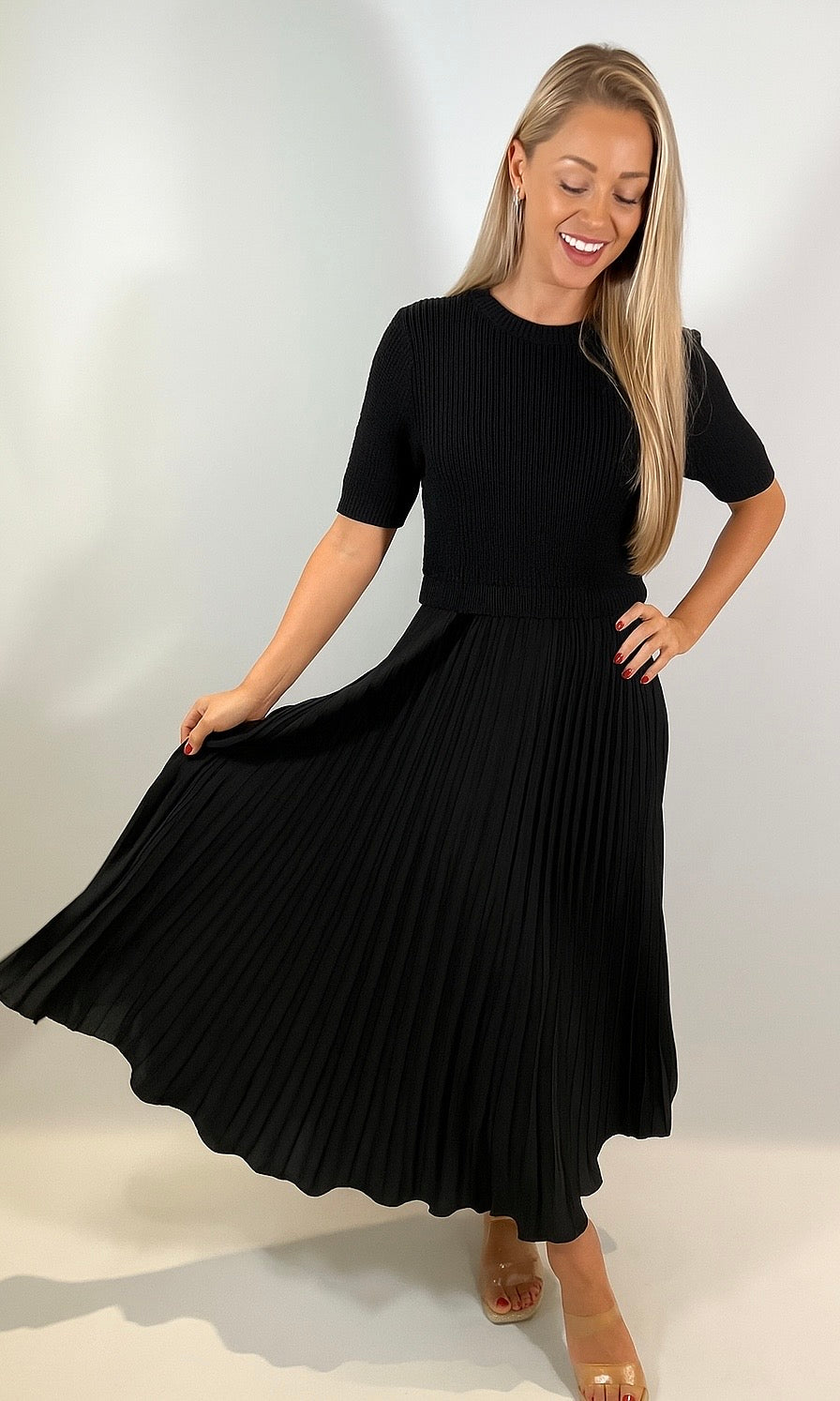 Libby satin bottom dress