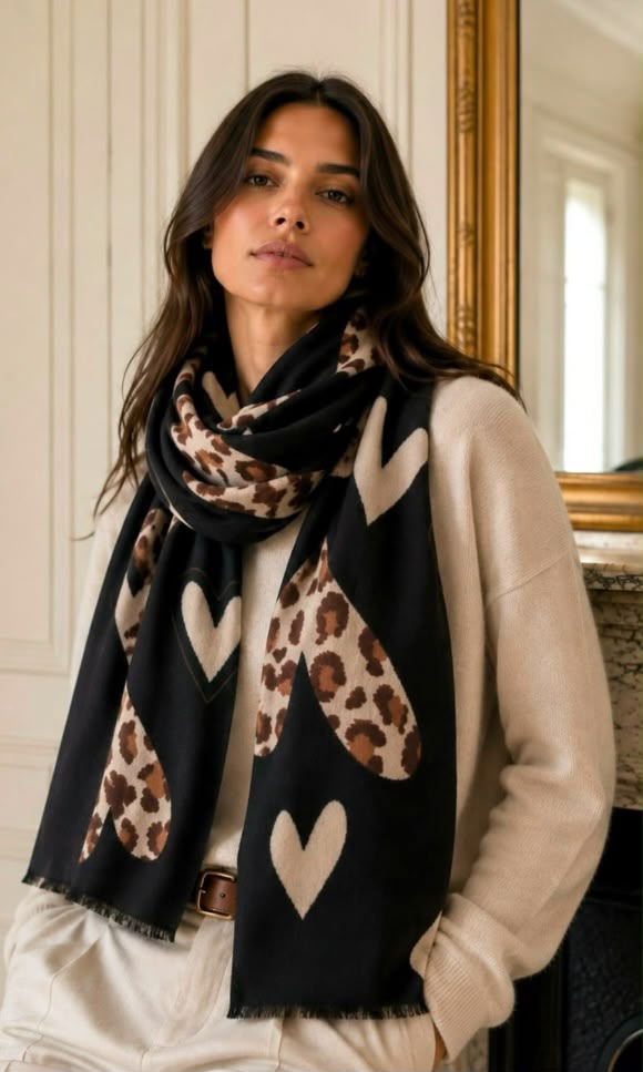 Leopard Heart Scarf
