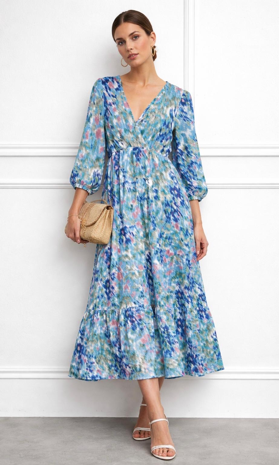 Cassie watercolour midi dress