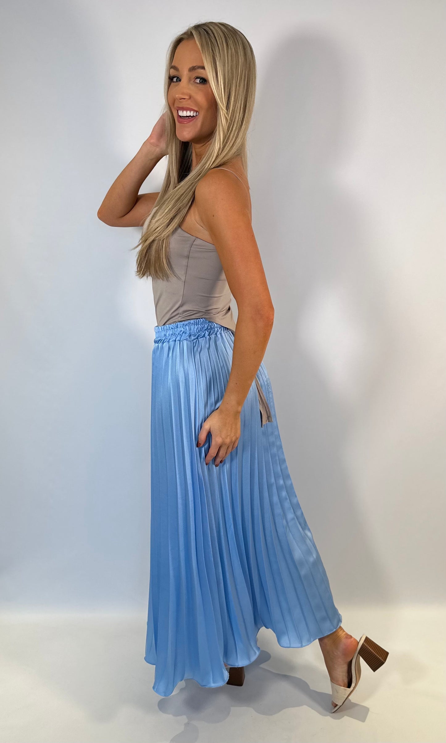 Satin Pleat Skirt